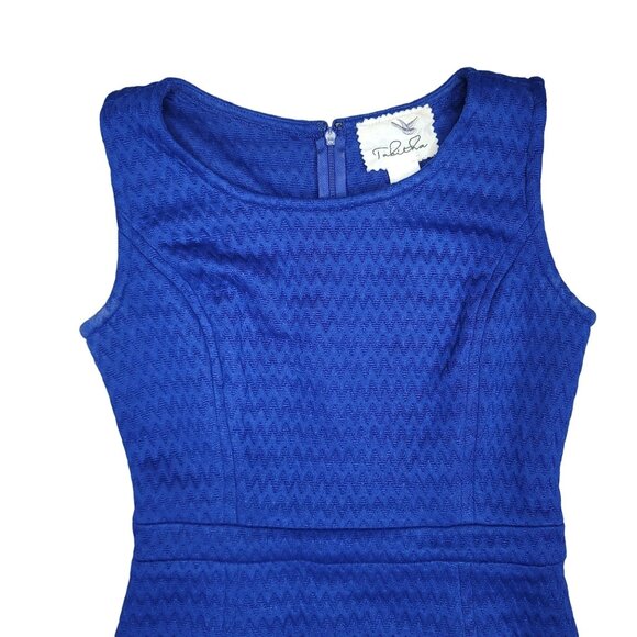 Tabitha saphire royal Blue Textured Sleeveless Sheath Dress Size 2 - Picture 4 of 6